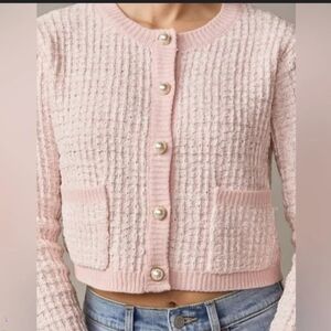 Jessica Simpson Pink Textured Cardigan